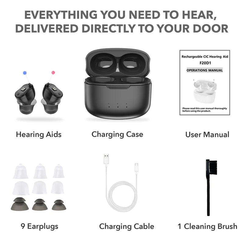 Discreet Rechargeable CIC Hearing Aids - F20D1