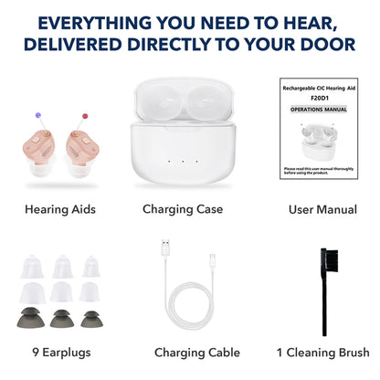 Discreet Rechargeable CIC Hearing Aids - F20D1